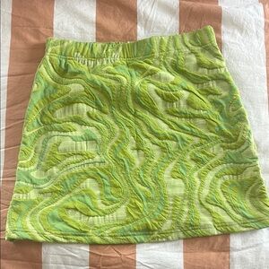 Forever 21 Green Ruched A-Line Mini Skirt